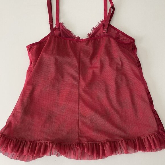 Felina Lingerie Womens Chemise Size S Red Lace and Embroidery Adjustable Straps - Picture 2 of 8